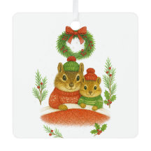 Weihnachtsschmuck mit Chipmunk-Mutter und -Kind i