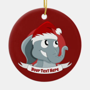 Weihnachtsschmuck mit Elefant des niedlichen Carto