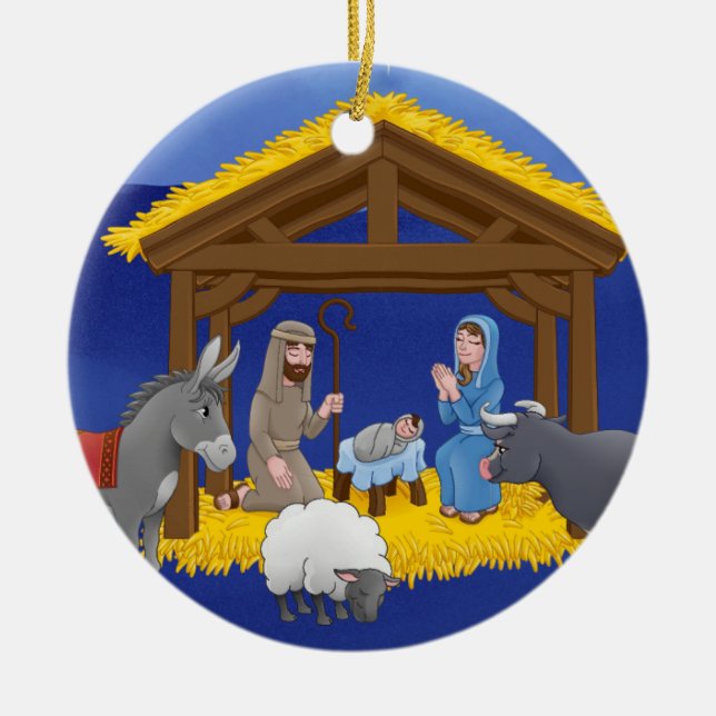 Weihnachtsschmuck mit Krippe (Vorne)