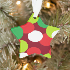 Weihnachtsschmuck mit ovalen Punkten rot grün Ornament