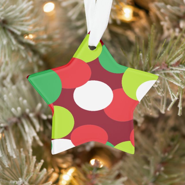 Weihnachtsschmuck mit ovalen Punkten rot grün Ornament (Baum)
