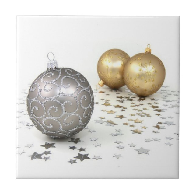 Weihnachtsschmuck mit Sternenteppich Fliese (Vorderseite)