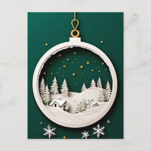Weihnachtsschmuck mit Winterlandschaft Feiertagspostkarte