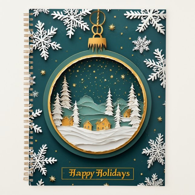 Weihnachtsschmuck mit Winterlandschaft Planer (Vorderseite)