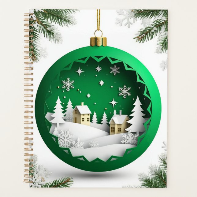 Weihnachtsschmuck mit Winterlandschaft Planer (Vorderseite)