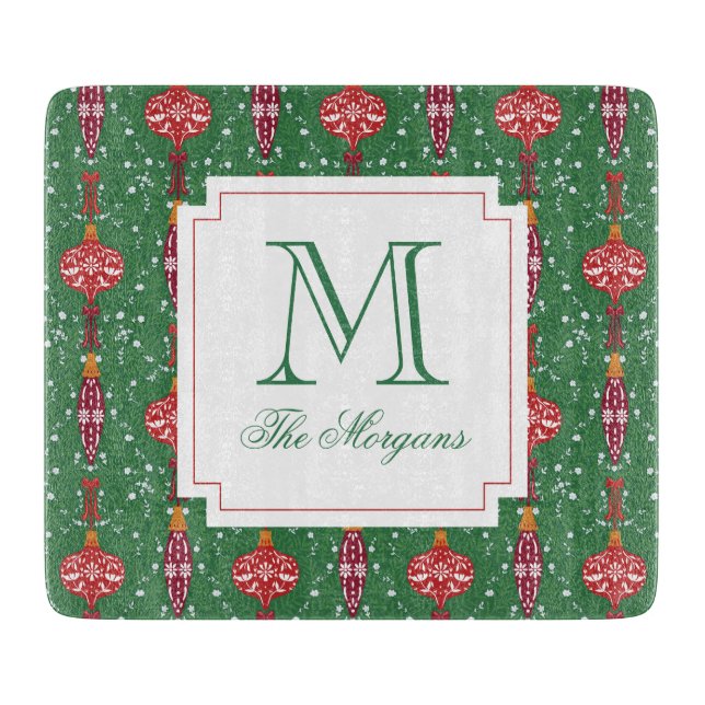 Weihnachtsschmuck Monogram Schneidebrett (Vorderseite)