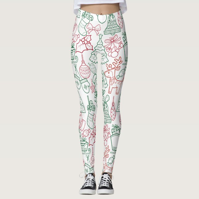 Weihnachtsschmuck Muster 02 Leggings (Vorderseite)