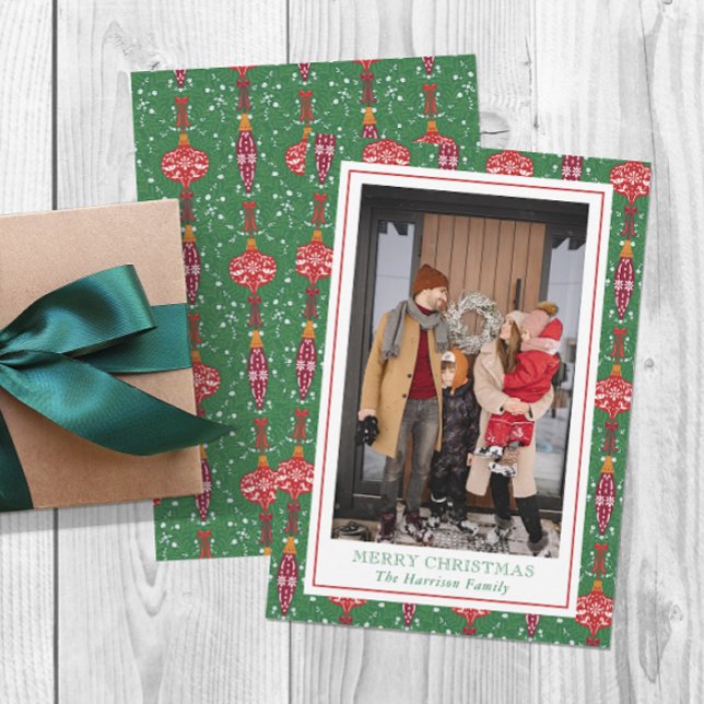 Weihnachtsschmuck Muster Foto Feiertagskarte (Von Creator hochgeladen)