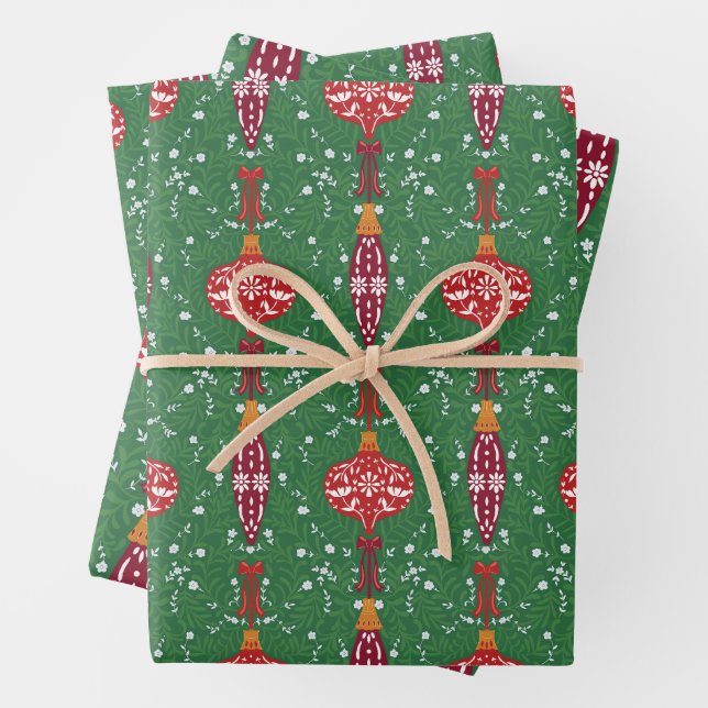 Weihnachtsschmuck Muster Geschenkpapier Set (Beispiel)