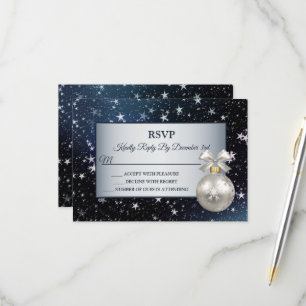 Weihnachtsschmuck Navy Blue Shiny Stars Urlaub RSVP Karte