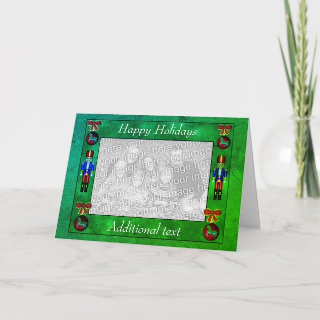 Weihnachtsschmuck Nutcrackers Holiday Foto Card Feiertagskarte (Vorderseite)