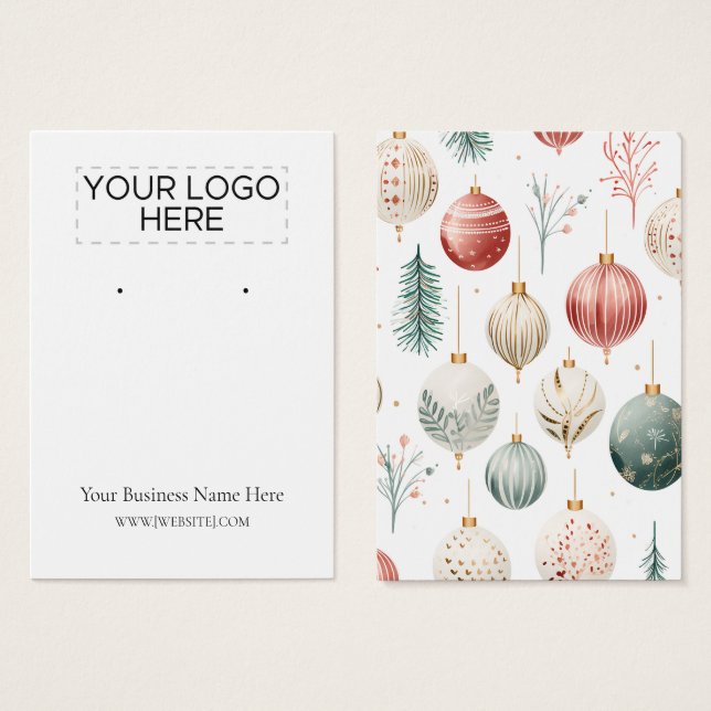 Weihnachtsschmuck Ohrring Display Card (Vorne & Hinten)