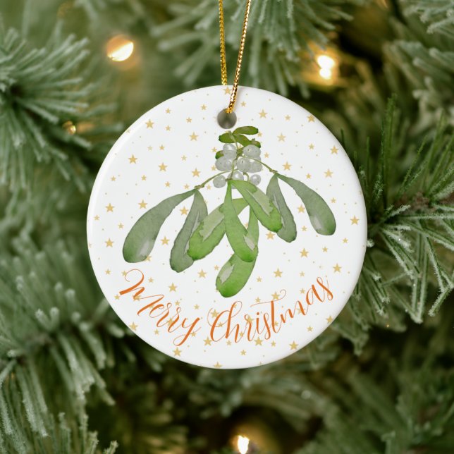 Weihnachtsschmuck Original Wasserfarbe Mistletoe (Baum)