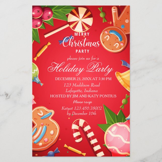 Weihnachtsschmuck-Party Einladung Flyer (Vorne)