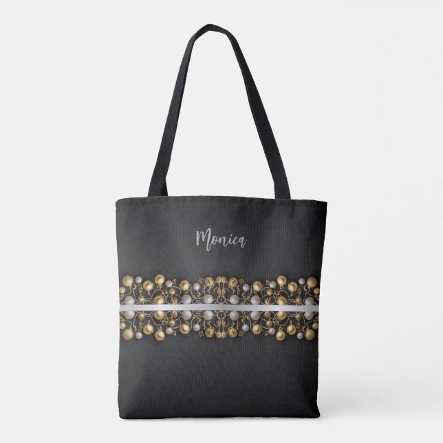 Weihnachtsschmuck Personalisiert Monogram-Geschenk Tasche (Rückseite)