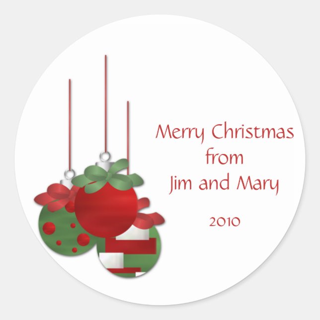 Weihnachtsschmuck Personalisierter Weihnachtsstick Runder Aufkleber (Vorderseite)
