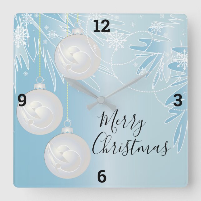 Weihnachtsschmuck Quadratische Wanduhr (Vorderseite)