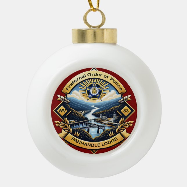 Weihnachtsschmuck (rot) keramik Kugel-Ornament (Vorderseite)