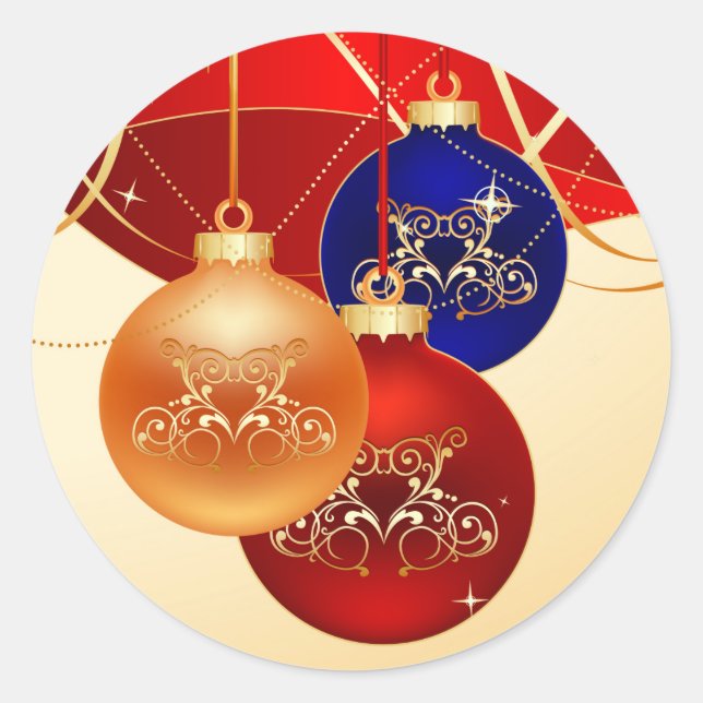 Weihnachtsschmuck Runder Aufkleber (Vorderseite)