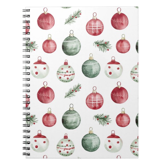 Weihnachtsschmuck rustikale Aquarell Notizblock (Vorderseite)