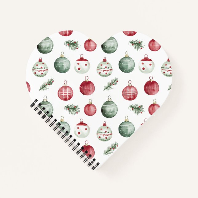 Weihnachtsschmuck rustikale Aquarell Notizbuch (Vorderseite)