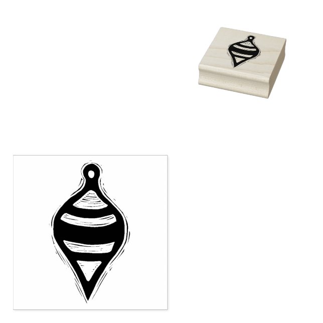 Weihnachtsschmuck Rustikale Linocut Stil Gummistempel (Stempel)