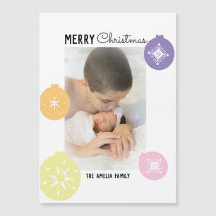 Weihnachtsschmuck Schneeflocken Foto Magnetkarte