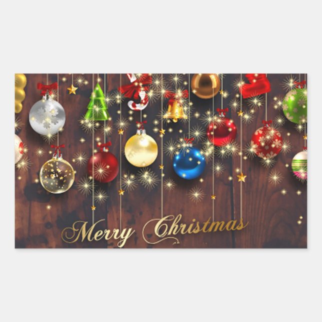 Weihnachtsschmuck & Schneeflocken Rechteckiger Aufkleber (Vorderseite)