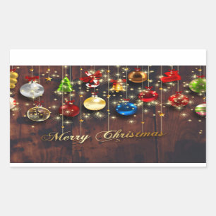 Weihnachtsschmuck & Schneeflocken Rechteckiger Aufkleber