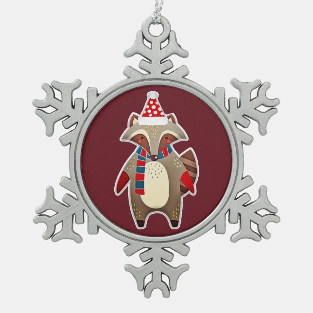 Weihnachtsschmuck Schneeflocken Zinn-Ornament (Vorderseite)