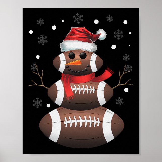 Weihnachtsschmuck Snowman Kids Fußball Weihnachtsf Poster (Vorne)