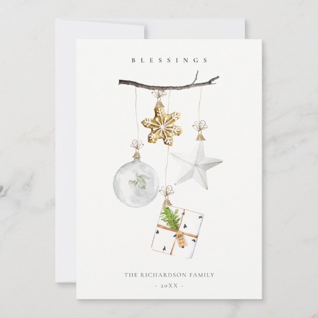 Weihnachtsschmuck Star Cookie Chime Segnungen Feiertagskarte (Vorderseite)
