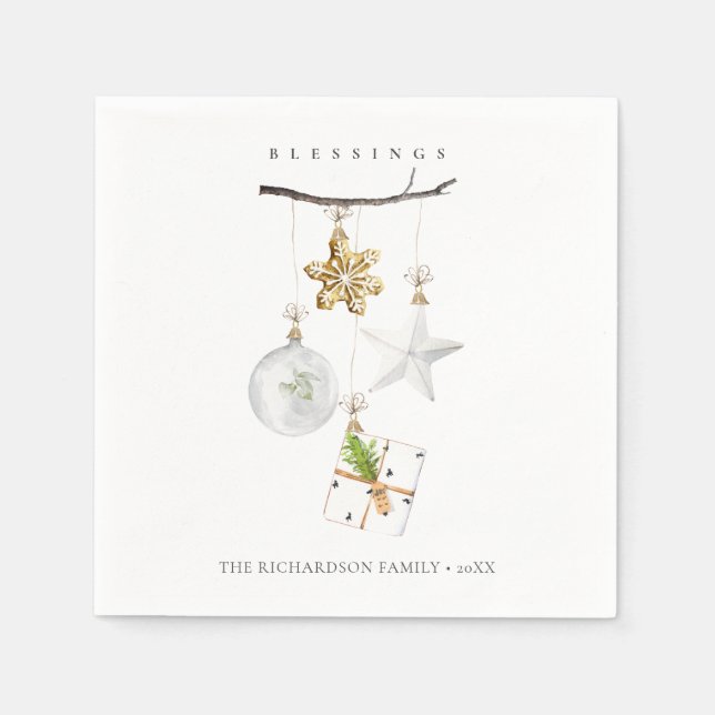 Weihnachtsschmuck Star Cookie Chime Segnungen Serviette (Vorderseite)