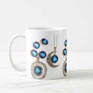 Weihnachtsschmuck Tree blau schwarzer heller Mond Kaffeetasse
