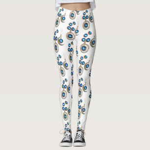 Weihnachtsschmuck Tree blau schwarzer heller Mond Leggings