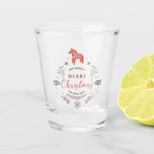 Weihnachtsschmuck Typografie & Friedenssvögel Schnapsglas