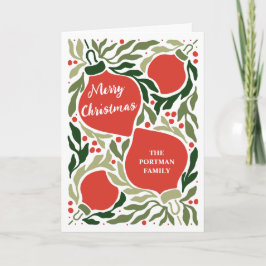 Weihnachtsschmuck und Foliage Holiday Foto Karte