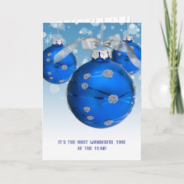 Weihnachtsschmuck und Schneeflocken Feiertagskarte