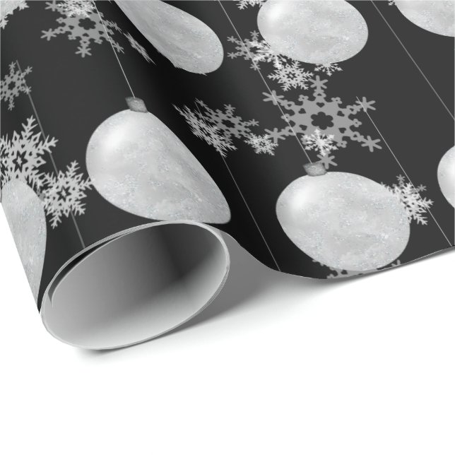 Weihnachtsschmuck und Schneeflocken Geschenkpapier (Rolleneckpunkt)
