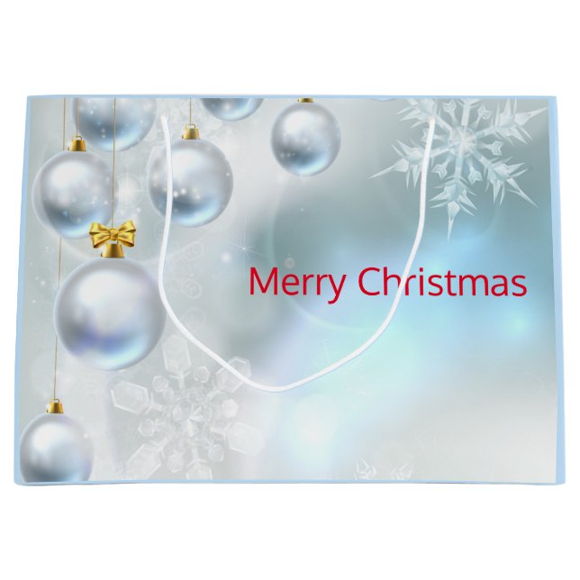 Weihnachtsschmuck und Schneeflocken Große Geschenktüte (Vorderseite)