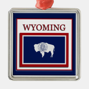 Weihnachtsschmuck unter der Flagge des Wyomo-Staat