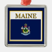 Weihnachtsschmuck unter der Flagge von Maine