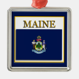 Weihnachtsschmuck unter der Flagge von Maine