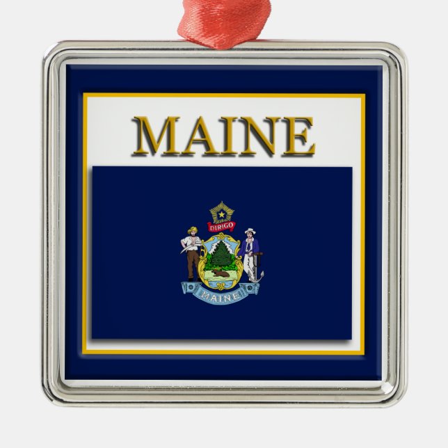 Weihnachtsschmuck unter der Flagge von Maine (Vorne)