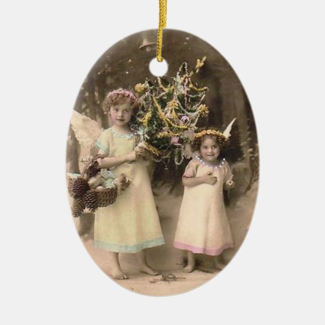 Weihnachtsschmuck Vintage Engel Fotografie (Vorne)