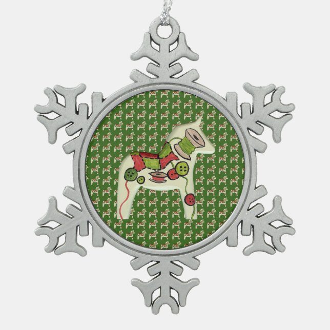 Weihnachtsschmuck von Quilter Schneeflocken Zinn-Ornament (Vorderseite)