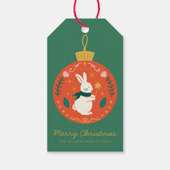 Weihnachtsschmuck Wasserfarbe Geschenkanhänger (Vorderseite)