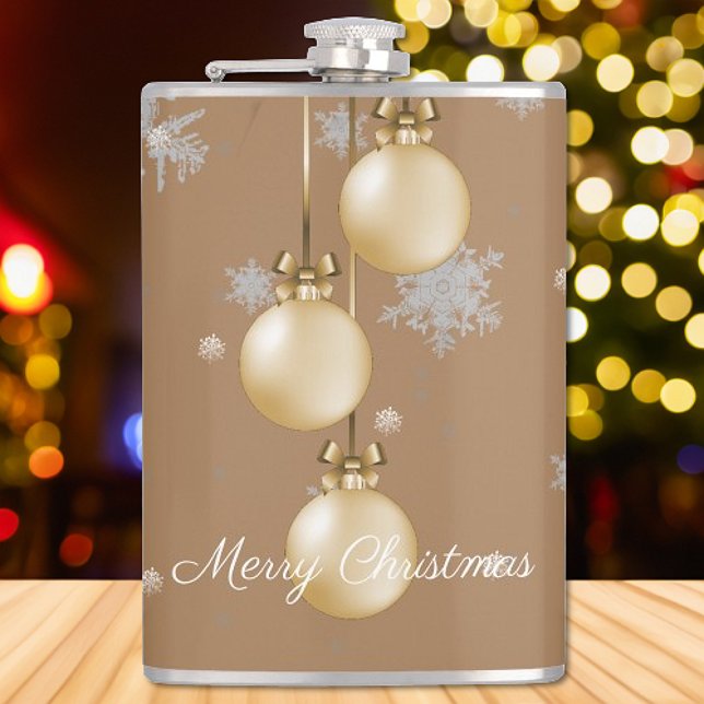 Weihnachtsschmuck Weihnachten Flachmann (Gold Christmas Ornaments Holiday Flask)