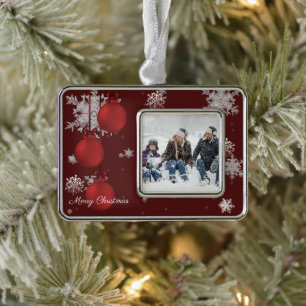 Weihnachtsschmuck Weihnachten Rahmen-Ornament Silber