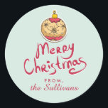 Weihnachtsschmuck Weihnachtsmarken/Aufkleber Runder Aufkleber<br><div class="desc">Ihre Weihnachtskarten,  Geschenke und Backwaren werden mit diesen maßgeschneiderten Weihnachtsaufklebern mit einem schönen Weihnachtsdekor mit dem Text - Frohe Weihnachten in modernem Stil geschrieben. Die meisten Designelemente können je nach Wahl/Vorliebe neu formatiert/verschoben/gelöscht werden.</div>